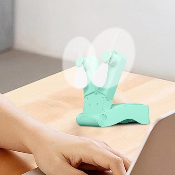 Piccolo ventilatore USB | Ventilatore portatile ricaricabile tramite USB, ventilatore personale con design a testa ventaglio per viaggi ufficio uso esterno - Image 3
