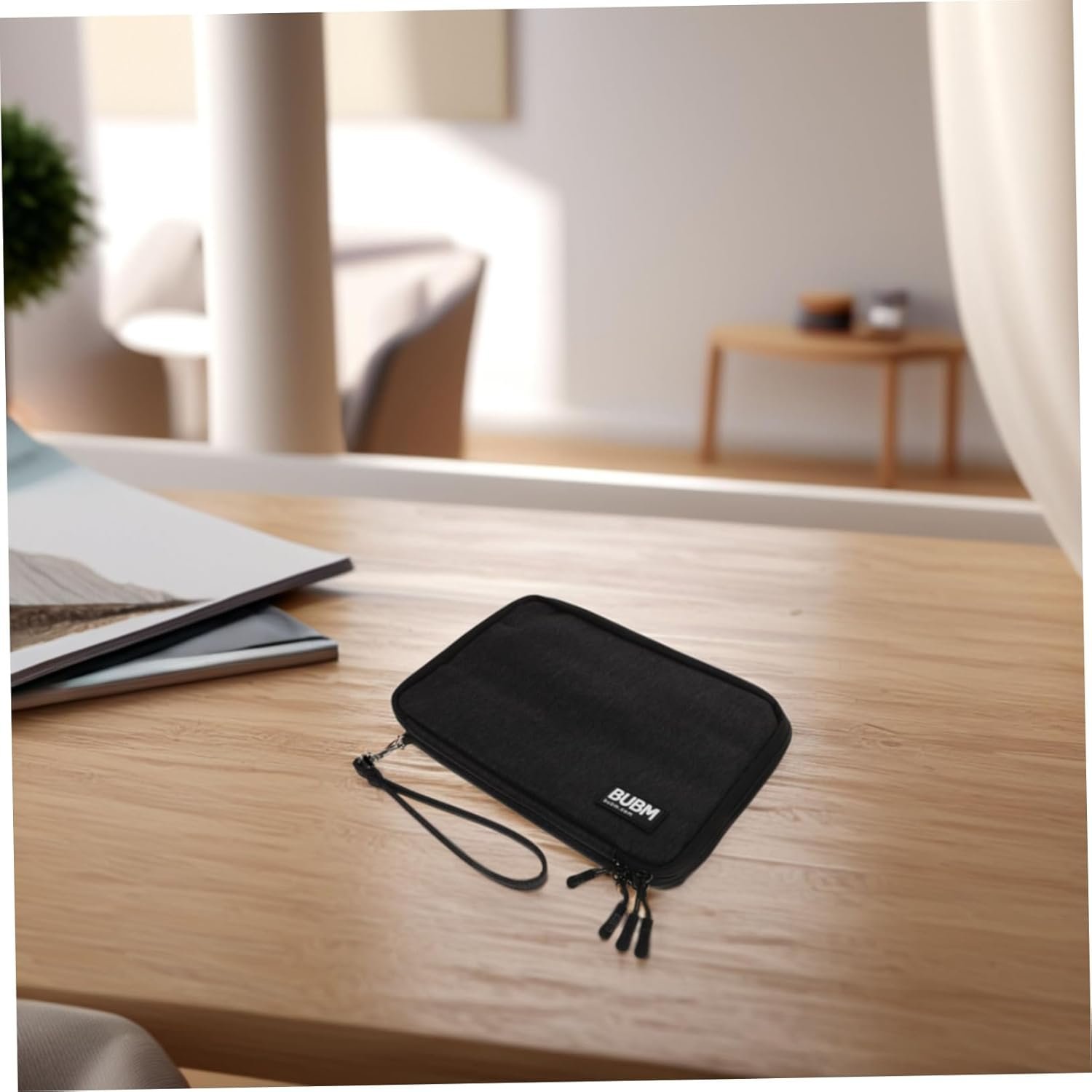 HOMSFOU Custodia Digitale Valigetta Porta Accessori Sacchetti Dell'organizzatore Borsa Per Accessori Elettronici Custodia Da Viaggio Organizer Per Elettronica Caso Di Cavo Poliestere Black - Image 4