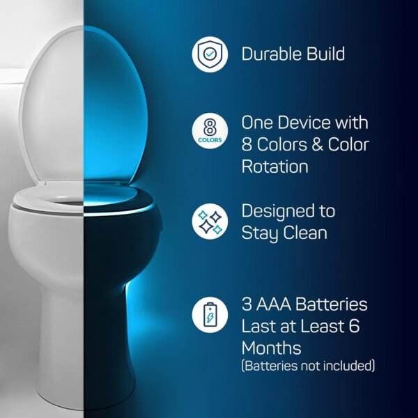 Luce a LED per la Tazza del WC: Simpatica Lampada Attivata da un Sensore di Movimento. Novità nei Gadget Luminosi per il Bagno. Il Regalo Perfetto per Ragazzi Fidanzati Mamma Papà Uomini Nonni Donna - Image 4