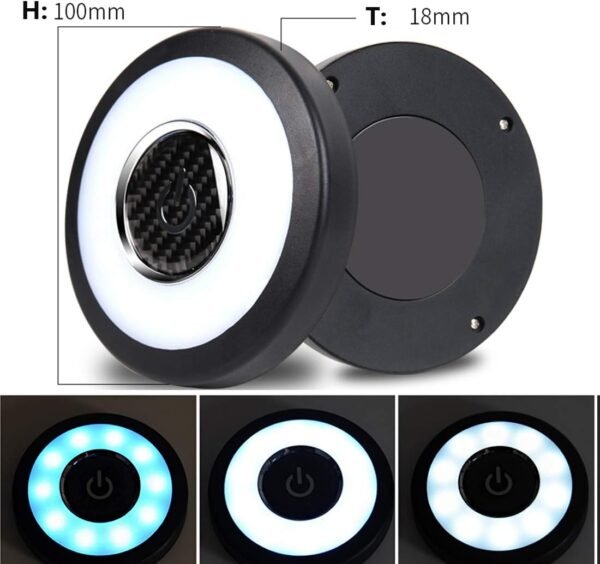 Luce notturna a LED per auto, 3 colori, luce notturna per bagagliaio, lampada da lettura, magnetica, dimmerabile, ricaricabile tramite USB, per auto, camion, armadi, pareti, campeggio - Image 2