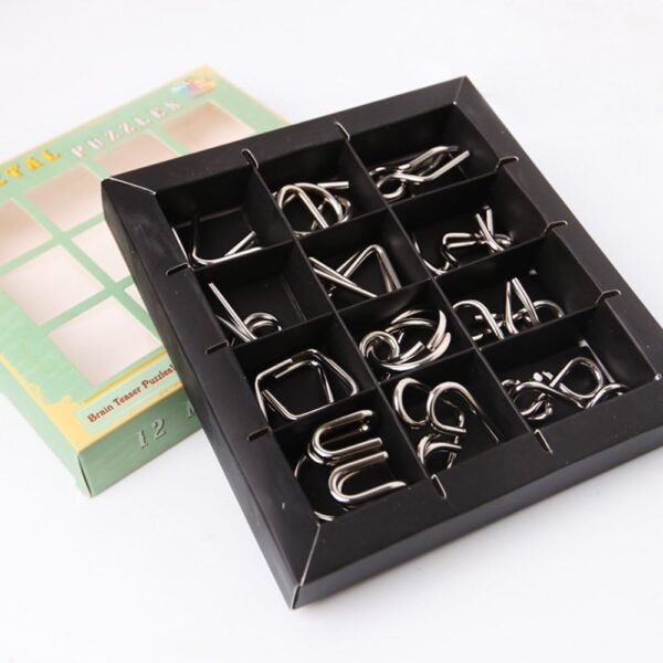 Gracelaza 12 Pezzi Set di Rompicapo in Metallo - Giocattolo Educativo Intelligenza - Puzzle Game 3D Gioco di Mente - Giocattolo Bambini e Ragazzi Intelligenza per Adulti e Bambini - Image 4