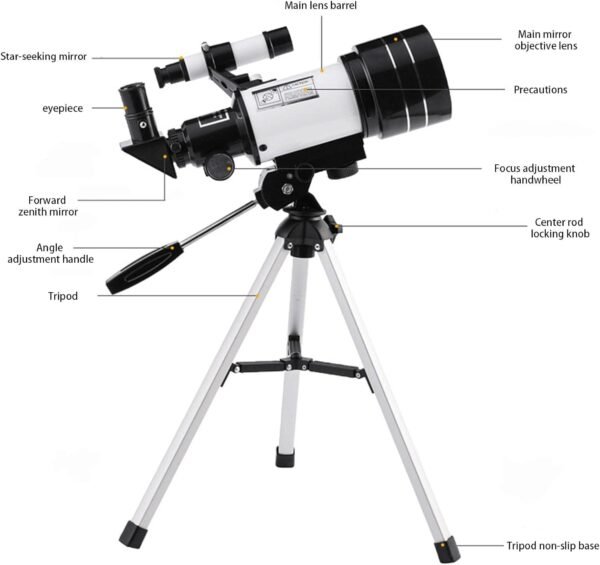 JINGLING Telescopio per bambini, potente telescopio con treppiede, gadget tecnologici Moongazing, 70 mm, idea regalo per ragazzi - Image 4