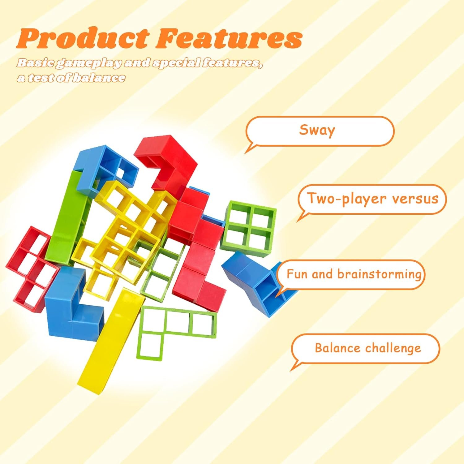 48Pcs Giocattoli Educativi Tetris, Blocchi Costruzione per Bambini Tetris, Giochi Puzzle Equilibrio Giocattoli Dempilage, Giochi Educativi Montessori, per Ragazzi Ragazze Regali di Compleanno Festa - Image 3