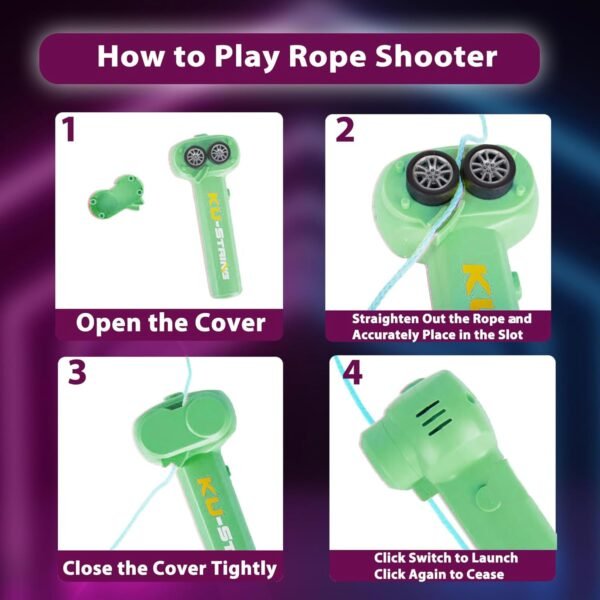 String Rope Launcher, Loop Lasso Glow in The Dark, Handheld String Shooter, Miglior regalo per bambini per le vacanze (Green) - Image 3