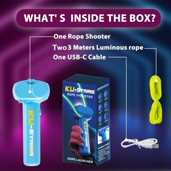 String Rope Launcher, Loop Lasso Glow in The Dark, Handheld String Shooter, Miglior regalo per bambini per le vacanze (Green) - Image 4