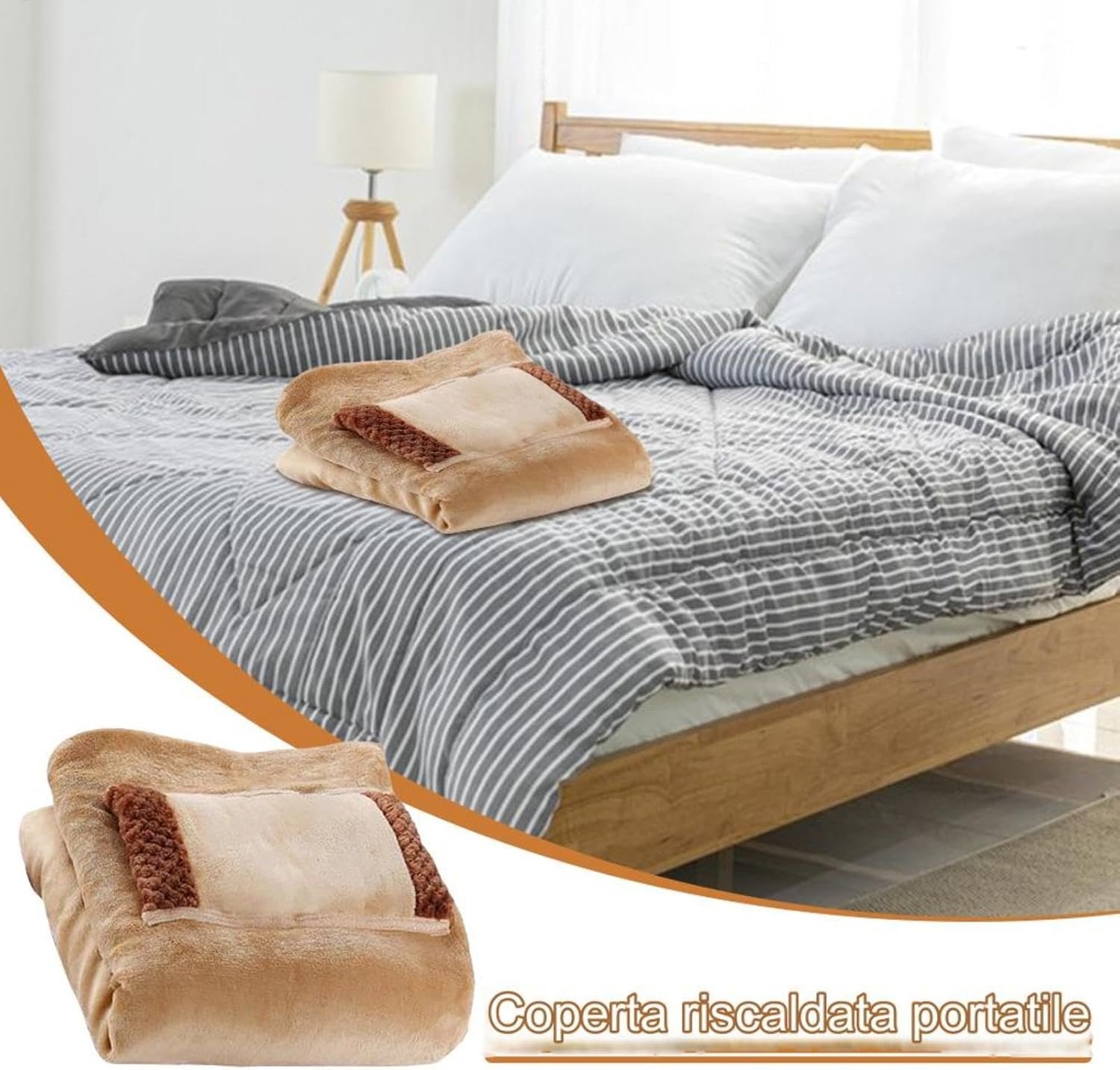 Coperta Riscaldata Con Tasca, Coperta Elettrica In Flanella Con Tasca Per Mani Riscaldata, Coperte Calde Per Inverno, Coperta Calda E Morbida Elettrica Portatile USB Per Ufficio Domestico, 60x80cm - Image 4