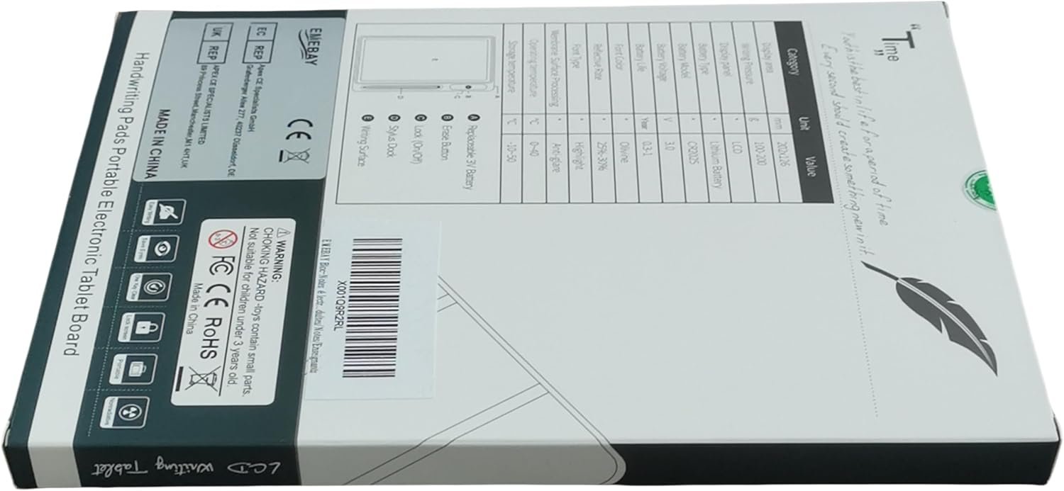 EMEBAY Blocco Note Elettronico da Tavolo da Scrittura Intelligente con Custodia protettiva, Tablet con Disegno LCD da 10,1 Pollici, Strumento di Pittura a Mano per Bambini/Adulti/Note/Insegnante - Image 3
