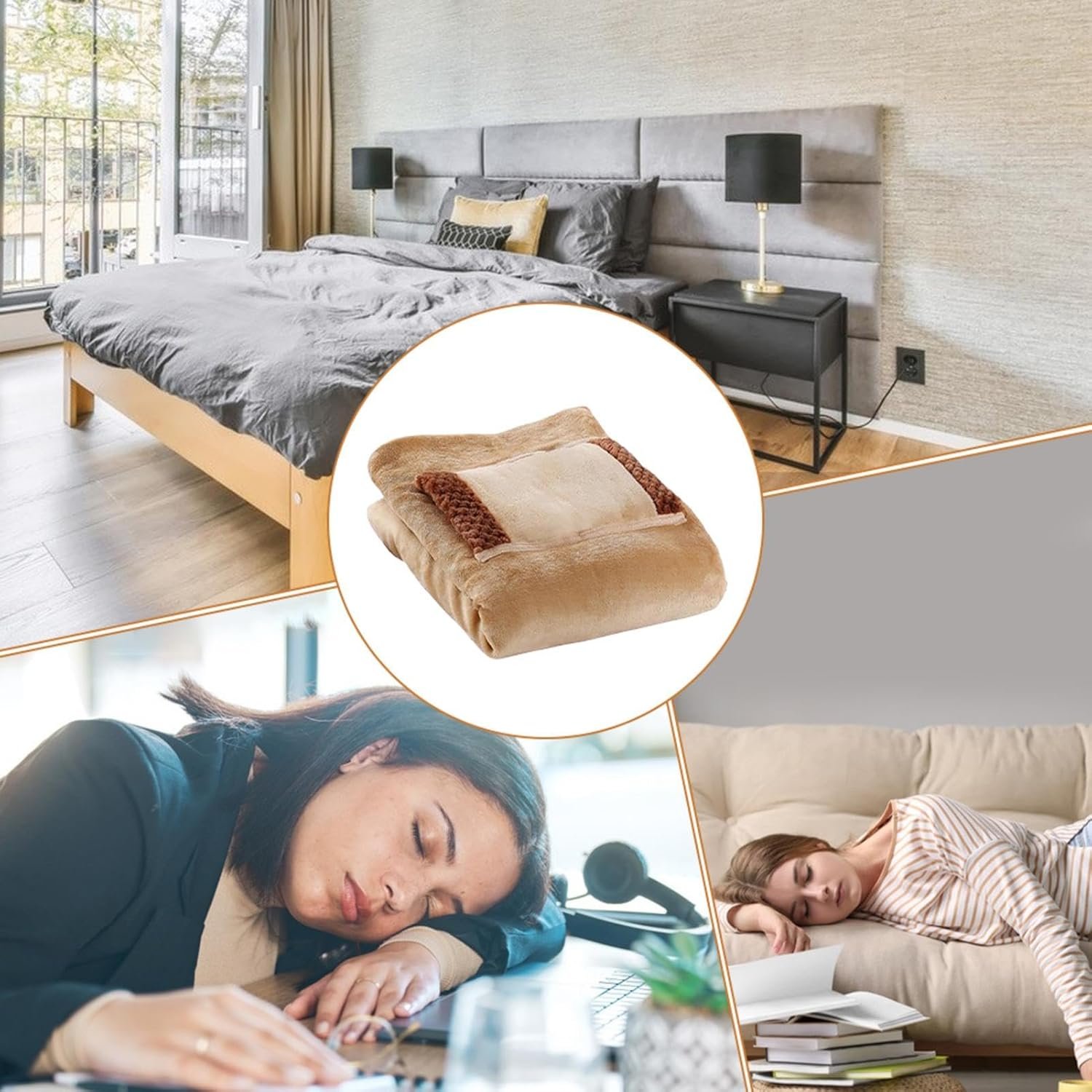 Coperta Riscaldata Con Tasca, Coperta Elettrica In Flanella Con Tasca Per Mani Riscaldata, Coperte Calde Per Inverno, Coperta Calda E Morbida Elettrica Portatile USB Per Ufficio Domestico, 60x80cm - Image 3