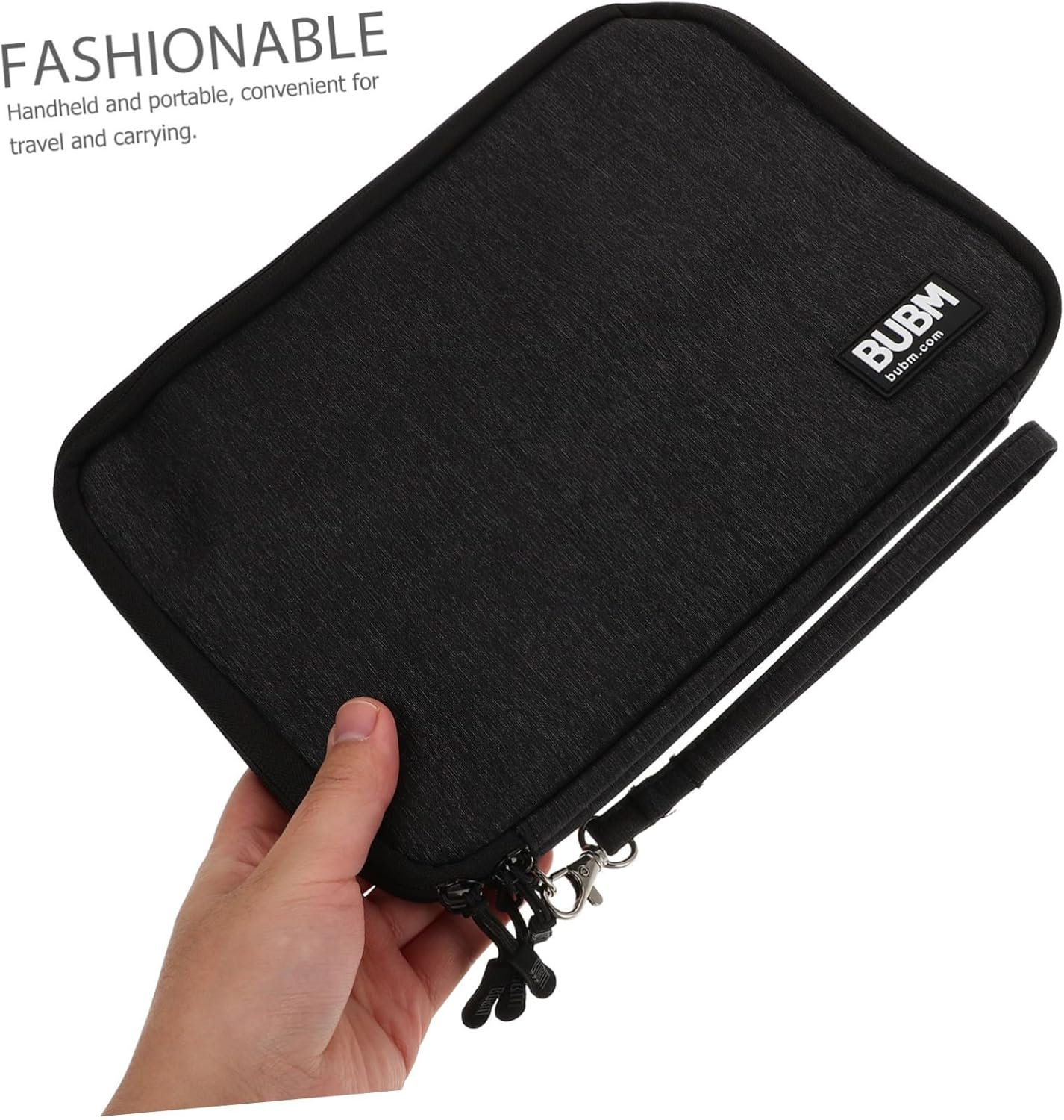 HOMSFOU Custodia Digitale Valigetta Porta Accessori Sacchetti Dell'organizzatore Borsa Per Accessori Elettronici Custodia Da Viaggio Organizer Per Elettronica Caso Di Cavo Poliestere Black - Image 9