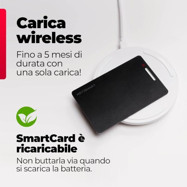 KEYSMART SmartCard Carta Tracker GPS Portafoglio, Ricaricabile e Riutilizzabile, Versatile Foro per Portachiavi, Compatibile Apple Dov’è, Localizzatore GPS per Valigia, Borsellino, Passaporto - Image 3