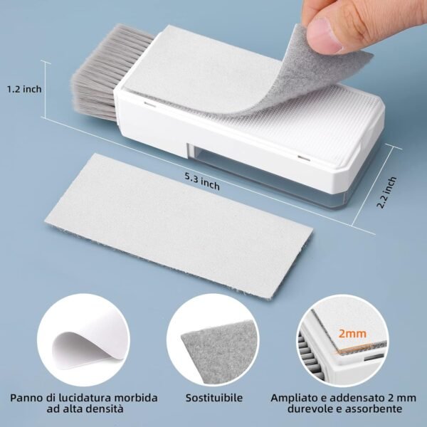 Ordilend Tutto in Uno Kit Pulizia Tastiera pc Computer Laptop Spazzola Pulisci Schermo per airpods iphone ipad macbook Tablet Auricolari Bluetooth Smartphone Earbuds Headphones Fotocamera con brevetto - Image 7