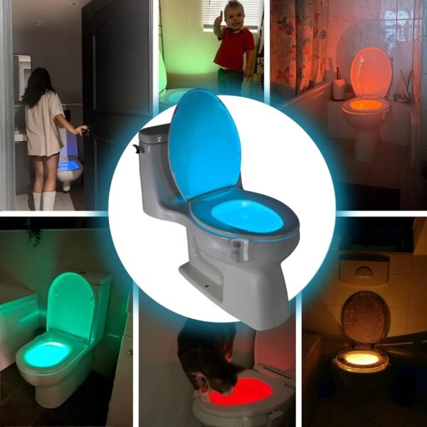 Luce a LED per la Tazza del WC: Simpatica Lampada Attivata da un Sensore di Movimento. Novità nei Gadget Luminosi per il Bagno. Il Regalo Perfetto per Ragazzi Fidanzati Mamma Papà Uomini Nonni Donna - Image 7