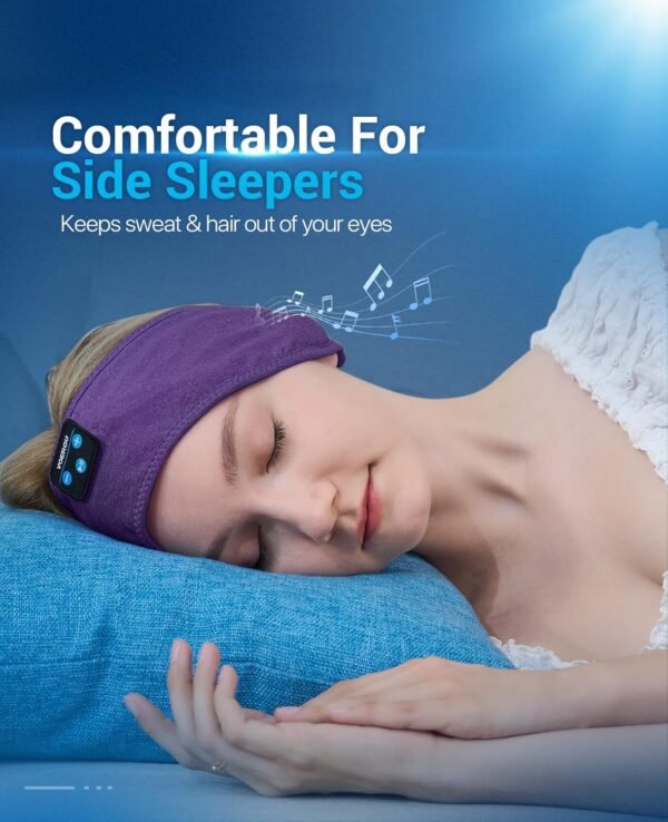 Voerou Cuffie per Dormire Fascia Bluetooth - Cuffie per Dormire Wireless Regolabili, Regali tecnologici per Uomini Donne Chi dorme sul fianco Ufficio Pisolino, Viaggi, Yoga, Allenamento, Meditazione - Image 4