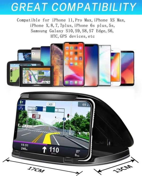 MATEIN Porta Cellulare da Auto,Supporto Smartphone per Auto Antiscivolo per Telefoni da 3-6,8 Pollici, Adatto per Samsung,iPhone,Huawei,Xiaomi,One Plus,Sony Xperia e GPS - Nero - Image 6