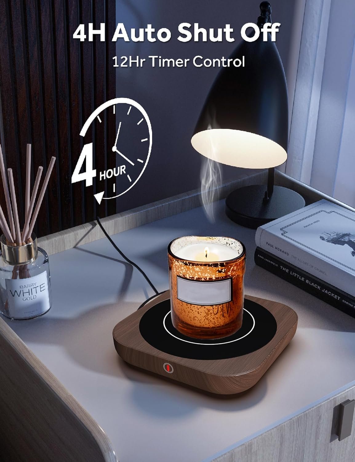 MQFORU Scaldatazze da Caffè Scalda Tazze Scaldabevande Elettrico con Tecnologia Touch 3 Temperature Regolabili (fino a 180 ℉/80 ℃), 4H Spegnimento Automatico Scaldatazze Scalda tè Regalo di Natale - Image 3