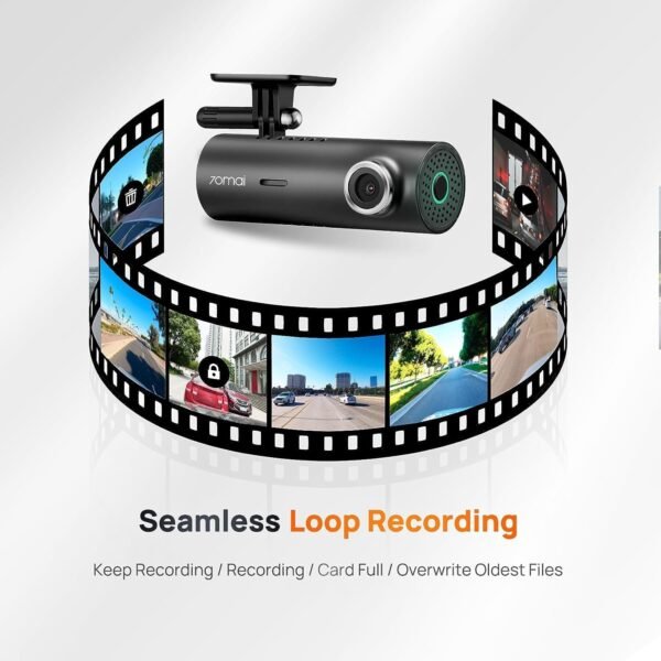 70mai Dash Cam M300, 1296P QHD, dash cam smart Wi-Fi per auto integr., campo visivo grandang. di 140°, WDR, visione notturna, monitor. parcheggio, registr. time-lapse, registr loop, controllo con app - Image 5