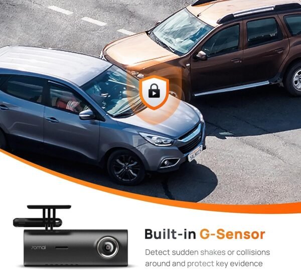 70mai Dash Cam M300, 1296P QHD, dash cam smart Wi-Fi per auto integr., campo visivo grandang. di 140°, WDR, visione notturna, monitor. parcheggio, registr. time-lapse, registr loop, controllo con app - Image 4
