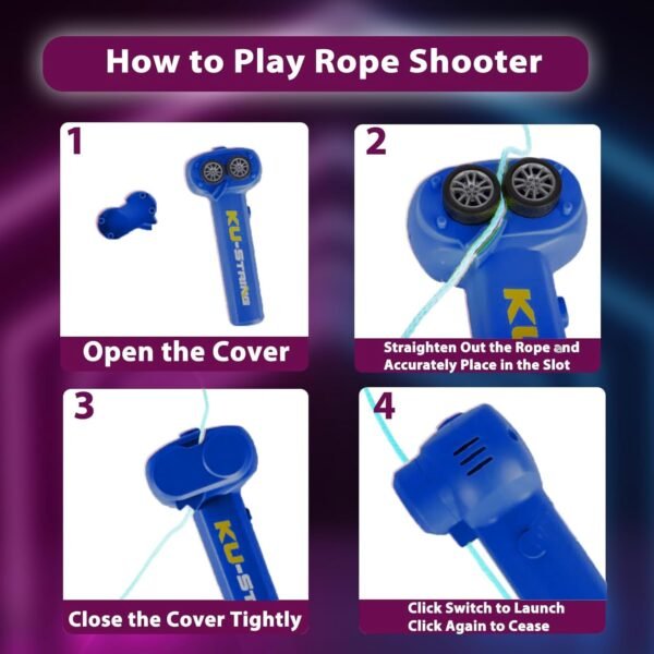 Lanciatore di Corda, Loop Lasso String Shooter, Handheld String Shooter, per stimolare la Tua immaginazione per Far Giocare i Bambini, Giocattolo di decompressione, Regalo di Natale (Blu Scuro) - Image 2