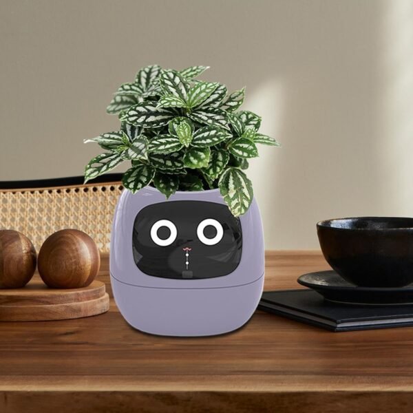 Smart Pet Planter – Robot interattivo per piante, fioriera intelligente per interni, adorabile compagno di piante, fioriera con controllo dei gesti per la casa, facile strumento di giardinaggio, - Image 3