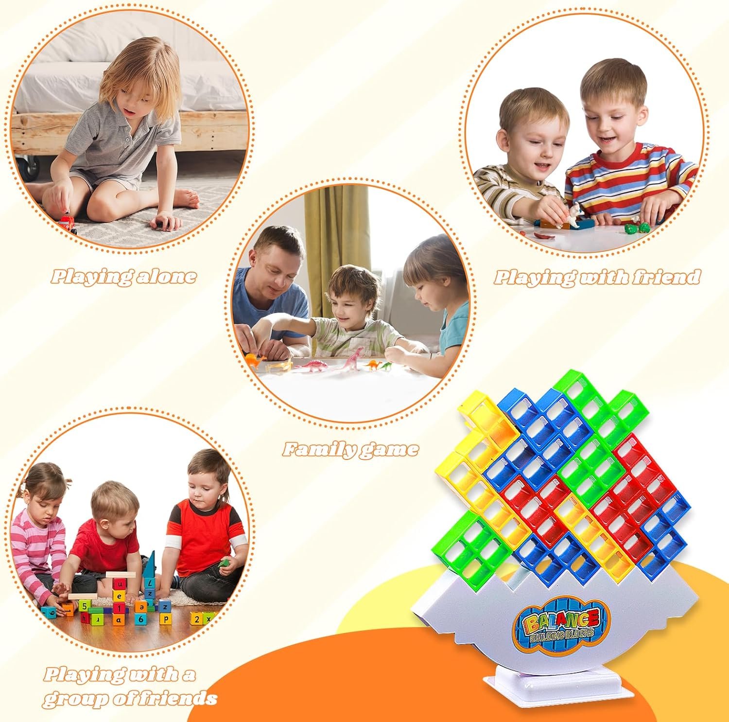 48Pcs Giocattoli Educativi Tetris, Blocchi Costruzione per Bambini Tetris, Giochi Puzzle Equilibrio Giocattoli Dempilage, Giochi Educativi Montessori, per Ragazzi Ragazze Regali di Compleanno Festa - Image 4