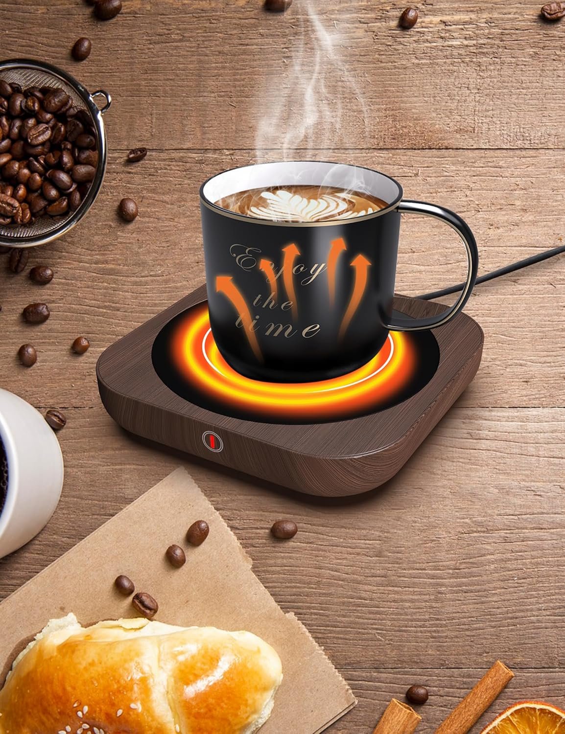 MQFORU Scaldatazze da Caffè Scalda Tazze Scaldabevande Elettrico con Tecnologia Touch 3 Temperature Regolabili (fino a 180 ℉/80 ℃), 4H Spegnimento Automatico Scaldatazze Scalda tè Regalo di Natale - Image 7