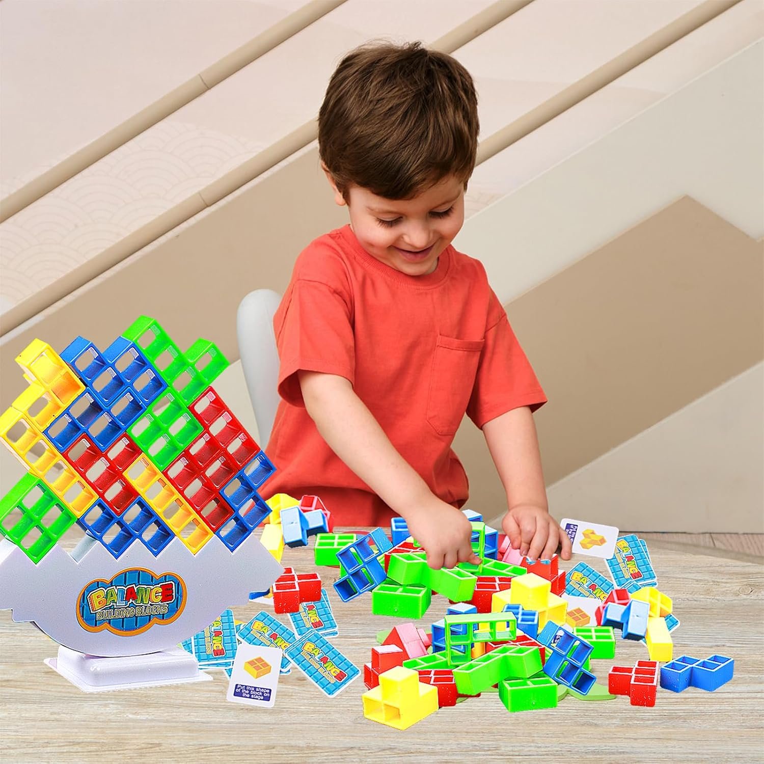 48Pcs Giocattoli Educativi Tetris, Blocchi Costruzione per Bambini Tetris, Giochi Puzzle Equilibrio Giocattoli Dempilage, Giochi Educativi Montessori, per Ragazzi Ragazze Regali di Compleanno Festa - Image 6