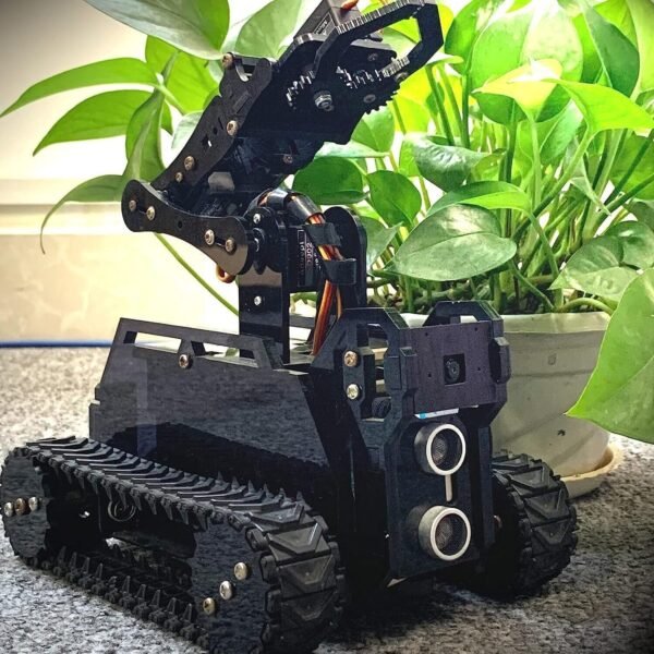 Adeept RaspTank WiFi Wireless Smart Robot Car Kit per Raspberry Pi 4/3 Modello B+/B, Serbatoio Tracciato Robot con Braccio Robotico 4-DOF, OpenCV Target Tracking, Trasmissione Video