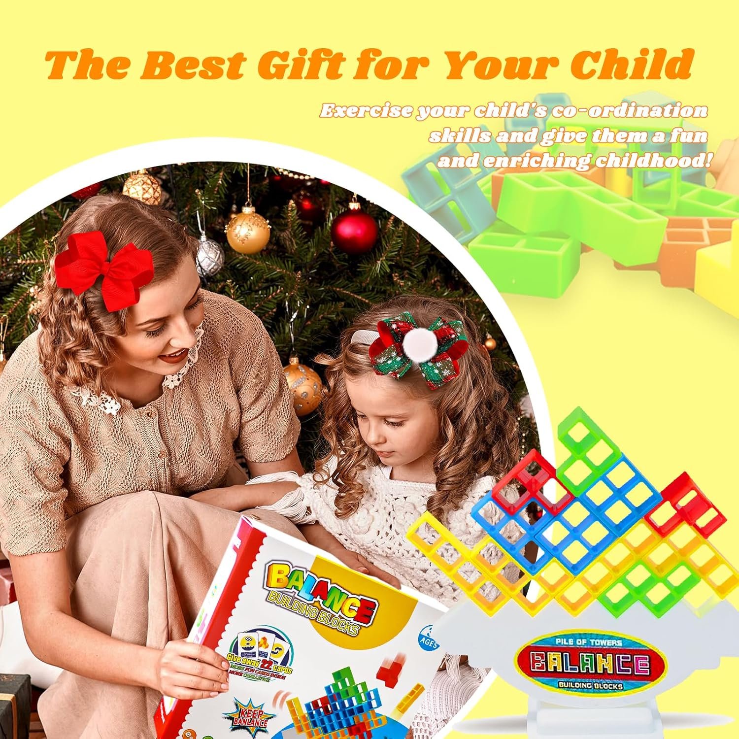 48Pcs Giocattoli Educativi Tetris, Blocchi Costruzione per Bambini Tetris, Giochi Puzzle Equilibrio Giocattoli Dempilage, Giochi Educativi Montessori, per Ragazzi Ragazze Regali di Compleanno Festa - Image 7