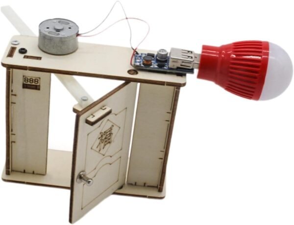 Folpus Modello di generatore Manuale in Legno Modello Dinamo Piccolo Gadget tecnologico con Stelo Giocattolo di scienze fisiche per Bambini in età scolare - Image 7