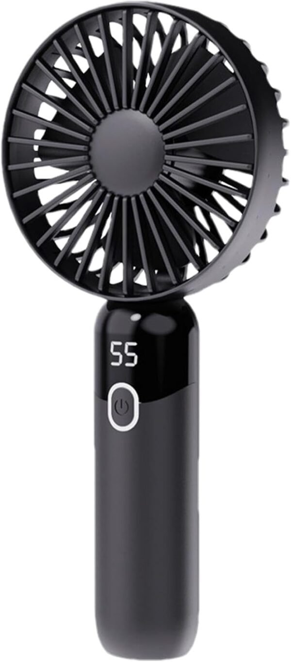 Ventilatore portatile ricaricabile | Ventilatore portatile USB da 1200 mAh, ventilatore portatile ad aria con display digitale, ventilatore personale ricaricabile per interni ed esterni - Image 8