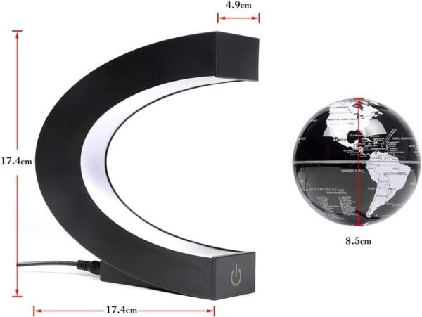 Globi magnetici galleggianti e levitanti Mappa del mondo da 3 "con luci a led, decorazioni da ufficio per uomini Regali di compleanno unici - Image 6