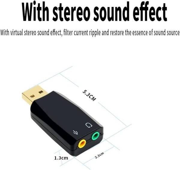 Kinetxiaxia USB da 3,5 mm Adattatore audio jack stereo, cavo da USB a AUX, dispositivi periferici del computer Chip incorporato per Windows Mac Linux PC Laptop desktop PS4 Black Cuffie Black - Image 10