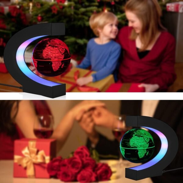 Magnetico Levitazione Galleggiante Mappa del Mondo Globo Multi-Color Cambiando Rotante Globo Levitante con Luci LED Ufficio Casa Decorazione Gadget per Amico Insegnante Business Compleanno Regalo - Image 3