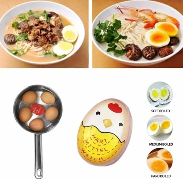 timer per uova per bollire le uova - timer per uova a forma di cartone animato con tecnologia che cambia colore | Gadget da cucina sicuro e senza rotture per bollire le uova | Ideale per casa, dormito - Image 8