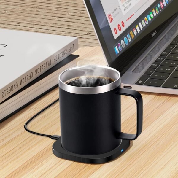 Lamker 300ml Scalda Bevande Tazza USB 2 in 1 Elettrico Riscaldatore di Caffè Smart Temperatura costante 131 ℉ / 55 ℃ Set Scaldatazze Riscaldato per Casa e Ufficio Latte Acqua Tè Scaldabevande - Image 2