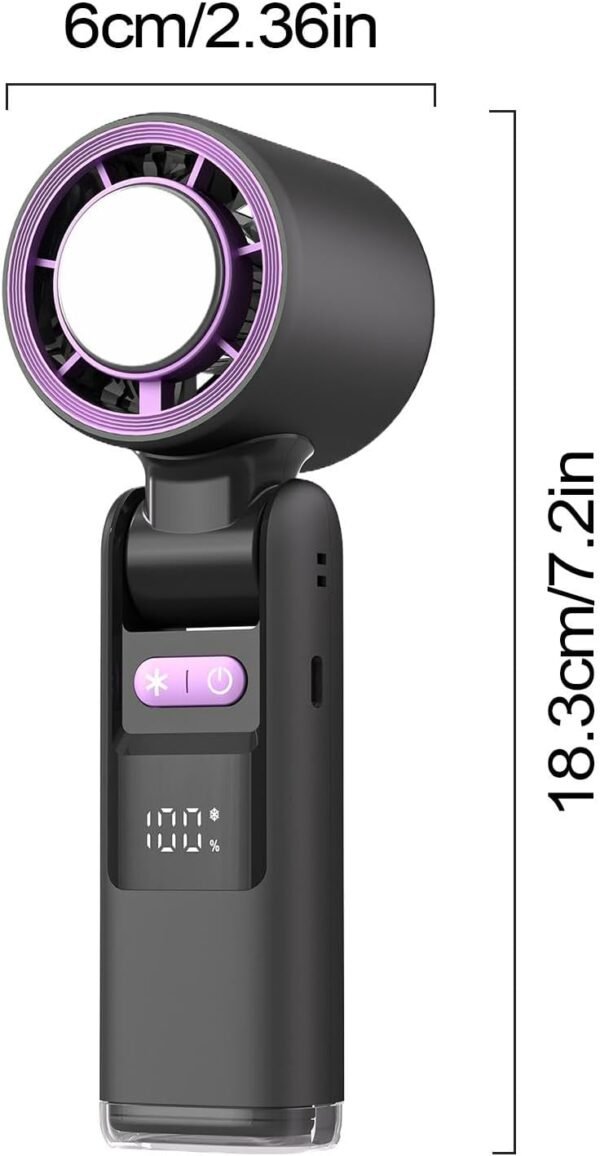Tuxxjzm Ventola di raffreddamento personale, ventola di raffreddamento ad alta velocità - Ventilatore da tavolo a batteria Ventilatori personali,Ventilatore tascabile portatile e silenzioso per - Image 5