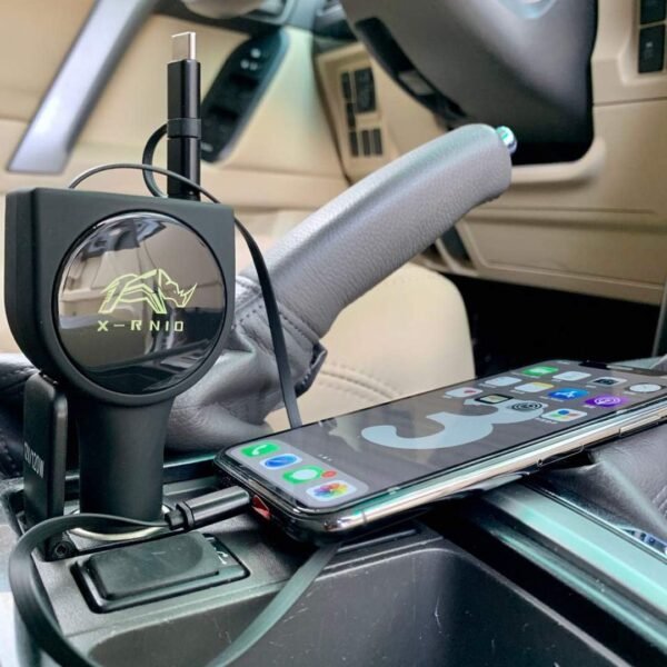 Caricabatteria da auto retrattile, ricarica rapida 3.1 A 47 W, compatibile con iPhone e telefoni cellulari Android, accessori per auto interni - Image 8