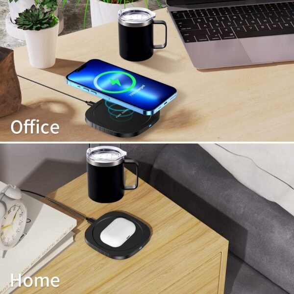 Lamker 300ml Scalda Bevande Tazza USB 2 in 1 Elettrico Riscaldatore di Caffè Smart Temperatura costante 131 ℉ / 55 ℃ Set Scaldatazze Riscaldato per Casa e Ufficio Latte Acqua Tè Scaldabevande - Image 4