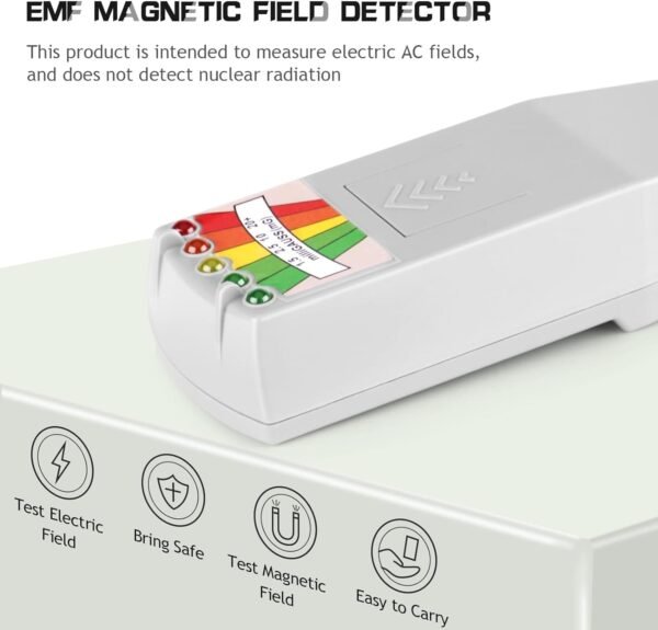 color tree Portatile LED EMF Detector Rilevatore di caccia ai fantasmi a campo elettromagnetiche magnetico Tester di apparecchiature paranormali 50Hz-20.000Hz Bianca - Image 2