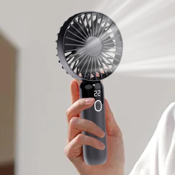 Ventilatore portatile ricaricabile | Ventilatore portatile USB da 1200 mAh, ventilatore portatile ad aria con display digitale, ventilatore personale ricaricabile per interni ed esterni - Image 3
