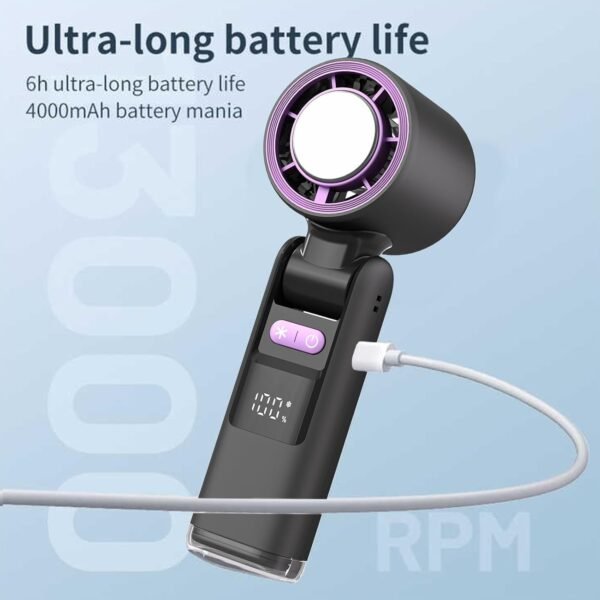 Tewzafiya Ventilatore portatile portatile, ventola di raffreddamento personale, Ventilatori personali Ventilatore da scrivania Design a batteria, Ventilatore tascabile portatile per compleanno, - Image 9