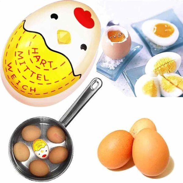 timer per uova per bollire le uova - timer per uova a forma di cartone animato con tecnologia che cambia colore | Gadget da cucina sicuro e senza rotture per bollire le uova | Ideale per casa, dormito - Image 4