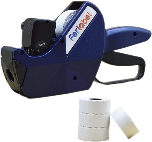 FERLABEL PREZZATRICE ETICHETTATRICE LYC 8 CARATTERI + 4 ROTOLI DA 1.500 ETICHETTE A ROTOLO (FORMATO 26X12)