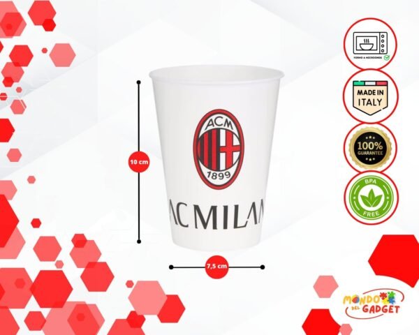 Piatti Milan, Gadget Uomo Bambino, Accessori per Scuola, Set Ufficiale Regalo - Piatti e Bicchiere, Idea Compleanno Perfetta per la Colazione – per Microonde e Lavastoviglie - Image 4