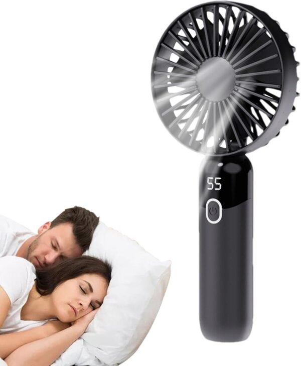 Ventilatore portatile ricaricabile | Ventilatore portatile USB da 1200 mAh, ventilatore portatile ad aria con display digitale, ventilatore personale ricaricabile per interni ed esterni