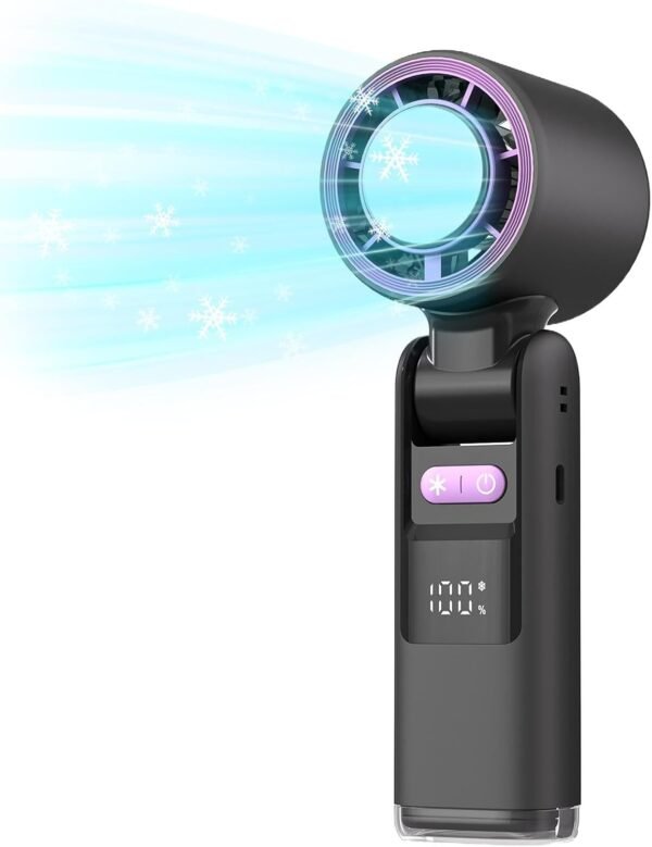 Tuxxjzm Ventola di raffreddamento personale, ventola di raffreddamento ad alta velocità - Ventilatore da tavolo a batteria Ventilatori personali,Ventilatore tascabile portatile e silenzioso per - Image 9