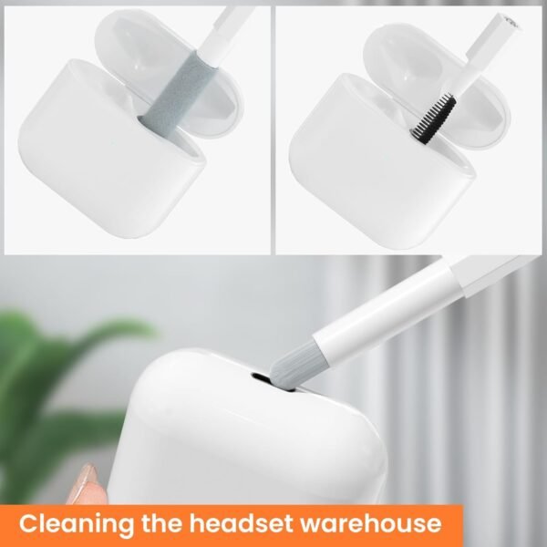 20 in 1 Kit Pulizia per Airpods Penna Pulisci Auricolari - Soft Keyboard Cleaner Brush Multifunzione Polvere Spazzola Estrattore per Tastiera Pulizia, Bianco Avorio - Image 3