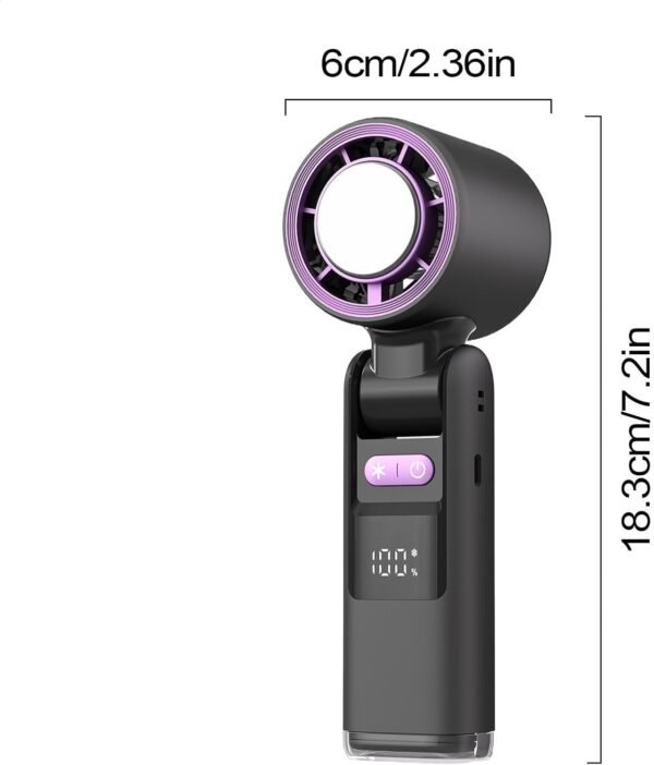 Tewzafiya Ventilatore portatile portatile, ventola di raffreddamento personale, Ventilatori personali Ventilatore da scrivania Design a batteria, Ventilatore tascabile portatile per compleanno, - Image 5