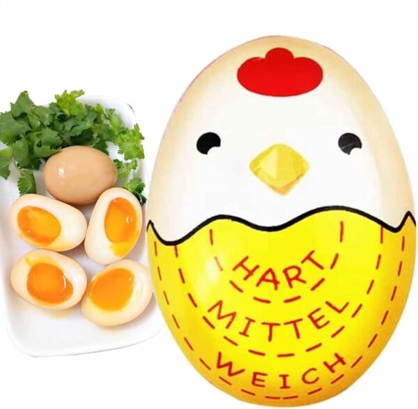 timer per uova per bollire le uova - timer per uova a forma di cartone animato con tecnologia che cambia colore | Gadget da cucina sicuro e senza rotture per bollire le uova | Ideale per casa, dormito - Image 7