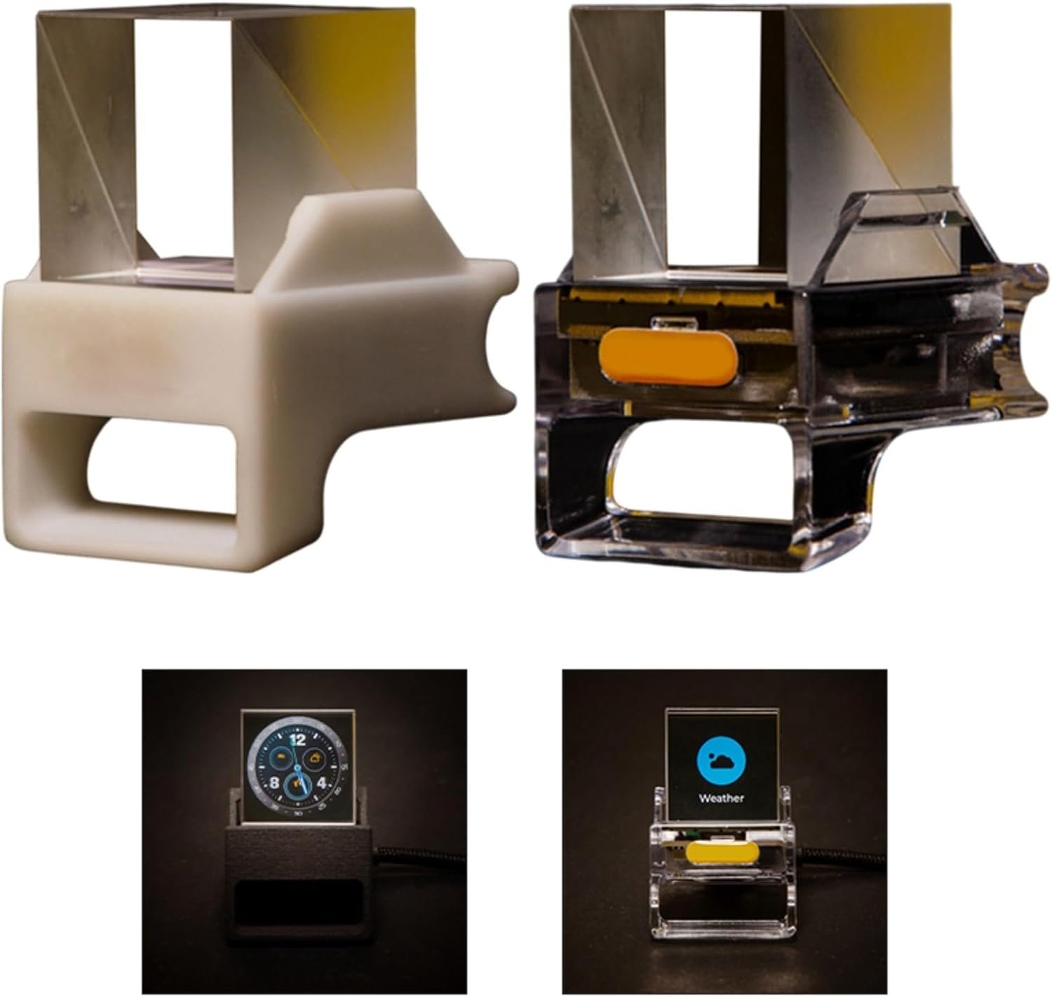FUBESK Mini orologio con proiezione olografica 3D in tempo reale, cornice digitale per foto e lettore GIF, gadget tecnologico moderno per decorazione da scrivania (1065 cm, 2 colori) (bianco) - Image 7